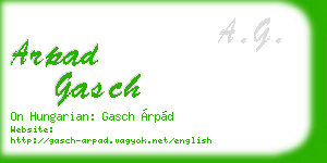 arpad gasch business card